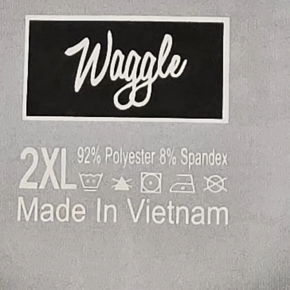 Waggle‎ Golf Polo Shirt Mens 2XL Blue Palms Performance Stretch NEW - Picture 4 of 11